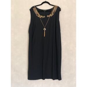 R & M Richards Women's Size 20W Midi Sleeveless Dress with Necklace